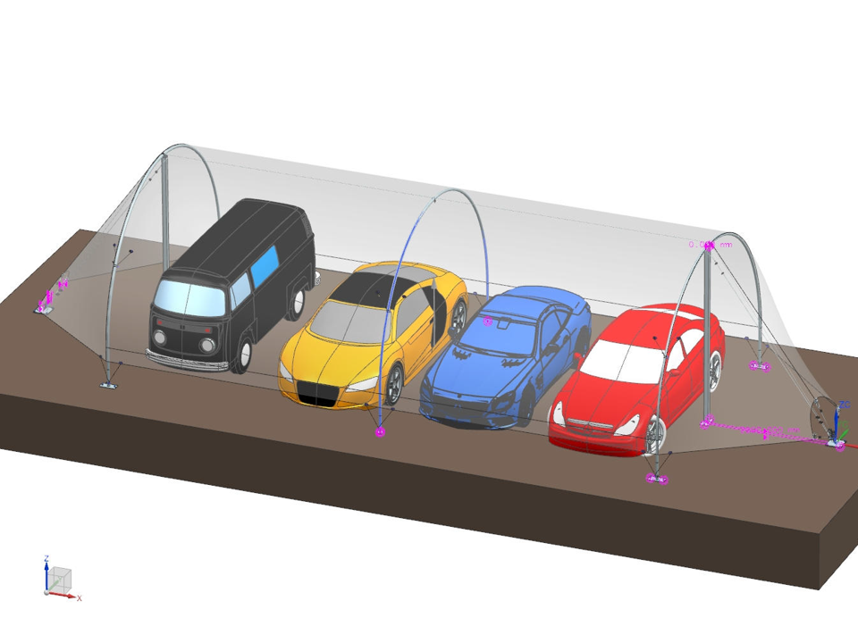 3D ontwerp auto-overkapping